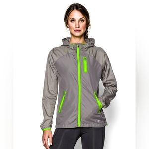 Under Armor Storm Gray Fitted Zip ReflectiveWindbreaker Small All Season Gear S